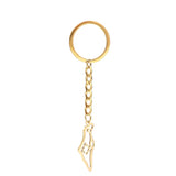 Stainless Steel Map Pendant Necklace Keychain Women Silver Jewelry