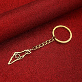 Stainless Steel Map Pendant Necklace Keychain Women Silver Jewelry