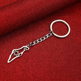 Stainless Steel Map Pendant Necklace Keychain Women Silver Jewelry