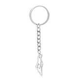 Stainless Steel Map Pendant Necklace Keychain Women Silver Jewelry