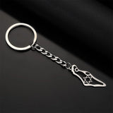 Stainless Steel Map Pendant Necklace Keychain Women Silver Jewelry