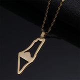 Stainless Steel Map Pendant Necklace for Women