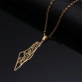 Stainless Steel Map Pendant Necklace for Women