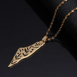 Stainless Steel Map Pendant Necklace for Women