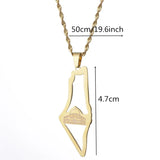 Women's Stainless Steel Map Pendant Necklace