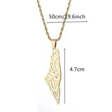 Women's Stainless Steel Map Pendant Necklace