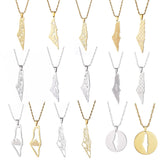 Stainless Steel Map Pendant Necklace for Women