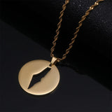 Stainless Steel Map Pendant Necklace for Women