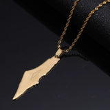 Stainless Steel Map Pendant Necklace for Women