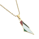 Stainless Steel Map Pendant Necklaces Women Silver Jewelry