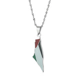 Stainless Steel Map Pendant Necklaces Women Silver Jewelry