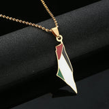 Stainless Steel Map Pendant Necklaces Women Silver Jewelry