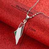 Stainless Steel Map Pendant Necklaces Women Silver Jewelry