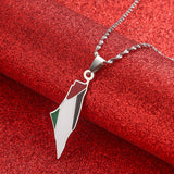Stainless Steel Map Pendant Necklaces Women Silver Jewelry