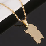 Stainless Steel Sardinia Map Necklace Sardegna Sardaigne Jewelry