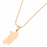 Stainless Steel Sardinia Map Necklace Sardegna Sardaigne Jewelry
