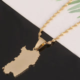 Stainless Steel Sardinia Map Necklace Sardegna Sardaigne Jewelry