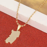 Stainless Steel Sardinia Map Necklace Sardegna Sardaigne Jewelry