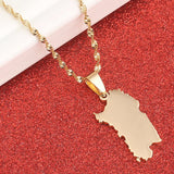 Stainless Steel Sardinia Map Necklace Sardegna Sardaigne Jewelry