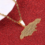 Stainless Steel Jamaica Pendant Necklaces Jamaican Flag Charm