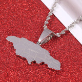 Stainless Steel Jamaica Pendant Necklaces Jamaican Flag Charm