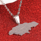 Stainless Steel Jamaica Pendant Necklaces Jamaican Flag Charm