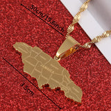 Stainless Steel Jamaica Pendant Necklaces Jamaican Flag Charm
