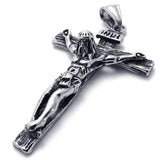 Stainless Steel Crucifix Cross Pendant Necklace, 24 inch Chain