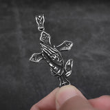 Stainless Steel Jesus Cross Hands of Prayer Necklace Pendant