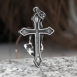 Stainless Steel Jesus Cross Hands of Prayer Necklace Pendant
