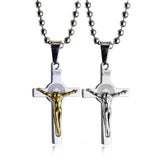 Stainless Steel Jesus Cross Necklace Saint Benidict Crucifix Pendant