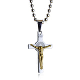 Stainless Steel Jesus Cross Necklace Saint Benidict Crucifix Pendant