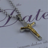 Stainless Steel Jesus Cross Necklace Saint Benidict Crucifix Pendant