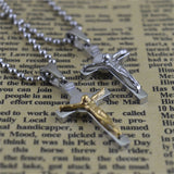 Stainless Steel Jesus Cross Necklace Saint Benidict Crucifix Pendant