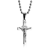 Stainless Steel Jesus Cross Necklace Saint Benidict Crucifix Pendant