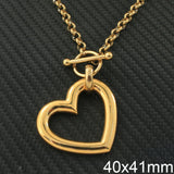 Stainless Steel Jewelry 2 Collar Style Necklaces Pendant Heart For Women