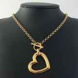 Stainless Steel Jewelry 2 Collar Style Necklaces Pendant Heart For Women