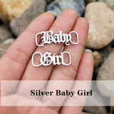 Stainless Steel Bad Girl Shoe-buckle Old English Buckle for Baby Girl Women Men