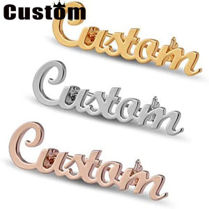 Stainless Steel Name Brooch for Men Women Letter Pin Pendant