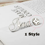 Stainless Steel Name Brooch for Men Women Letter Pin Pendant