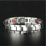 Stainless Steel Bike Chain Bracelets Magnetic Stone Bangles