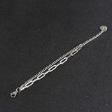 Stainless Steel Woman Charm Beads Bracelet Retro Square Gift