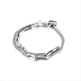 Stainless Steel Woman Charm Beads Bracelet Retro Square Gift