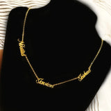 Personalized Stainless Steel Multi-name Necklace Choker Memorial Jewelry