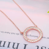 Stainless Steel Geometric Pendant Necklace Round Circle Choker Necklaces