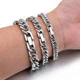 Stainless Steel Hand Chain Charm Bracelets for Men Women, Punk Friendship Gift