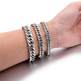 Stainless Steel Hand Chain Charm Bracelets for Men Women, Punk Friendship Gift