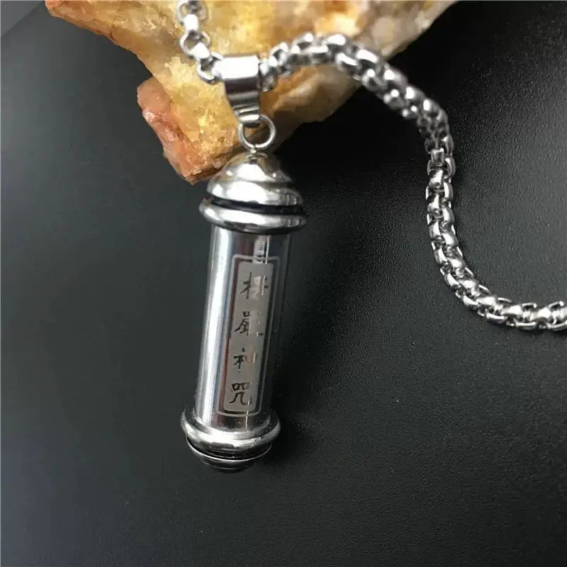 Stainless Steel Buddhism Shurangama Unisex Pendant Locket Necklace
