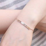 Custom Stainless Steel Name Bracelet Engraved Roman Numerals