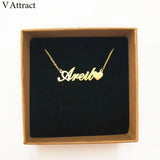 Custom Name Heart Charm Necklace Stainless Steel Choker